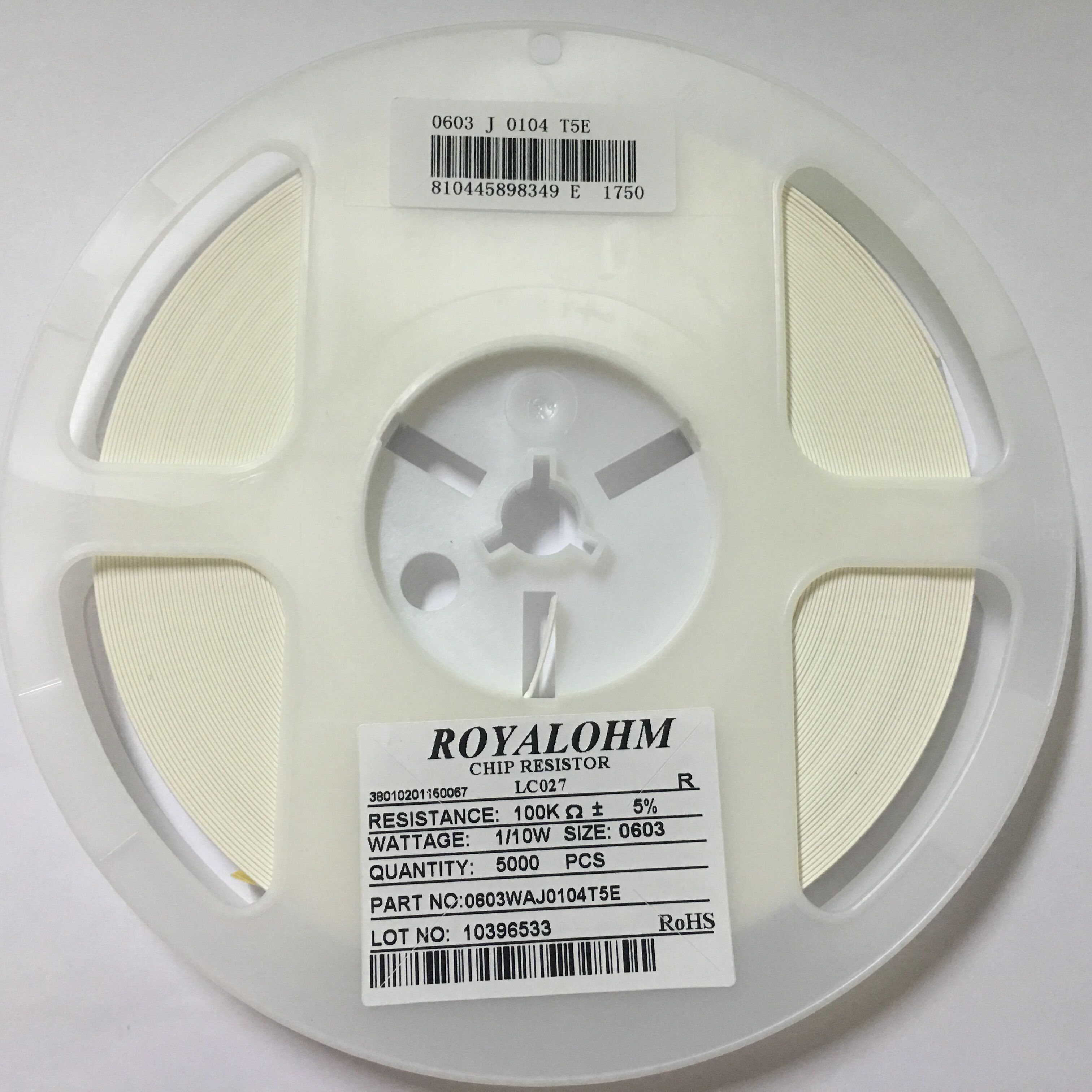 Stackpole Electronics Inc. Number	 RMCF0603JG100K RES 100K OHM 5% 1/10W 0603