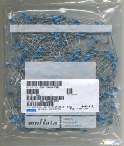 DEA1X3A680JC1B MURATA Cap Ceramic 68pF 1000V SL 5% (5 X 4mm) Radial 5mm 125°C