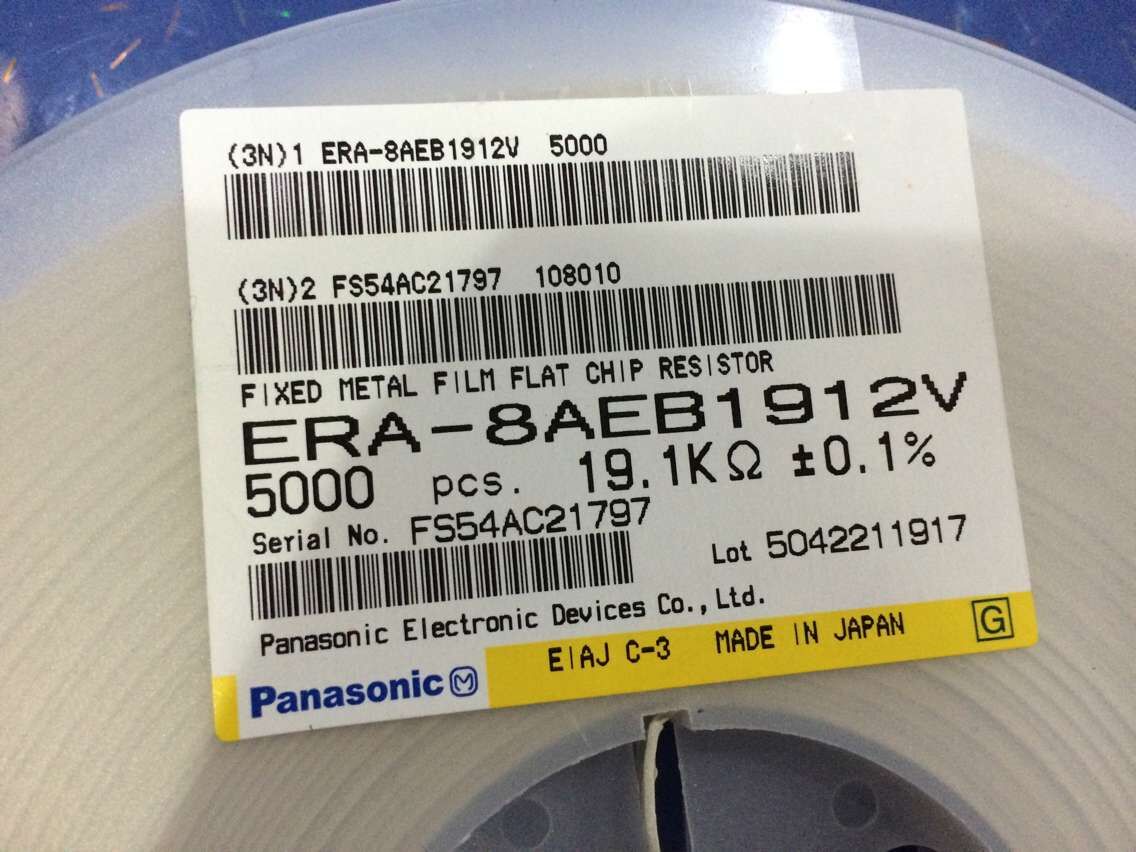 ERA-8AEB1912V P19.1KBCTR-ND Panasonic RES SMD 19.1K OHM 0.1% 1/4W 1206