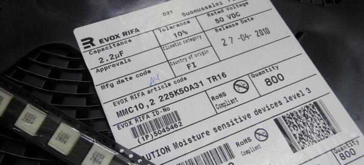MMC10,2 225K50A31 TR16 KEMET RIFA 5045 SMD 2.2uF/50V 2u2 225