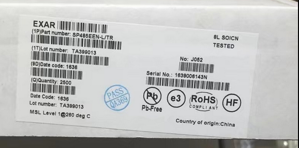 SP485EEN-L/TR Exar Single Transmitter/Receiver RS-422/RS-485 8-Pin SOIC