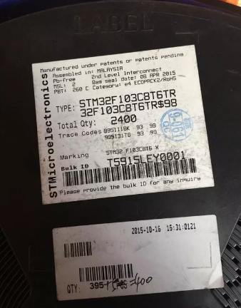 STM32F103C8T6TR ST MCU 32-bit STM32F1 ARM Cortex M3 RISC 64KB Flash 2.5V/3.3V 48-Pin LQFP T/R