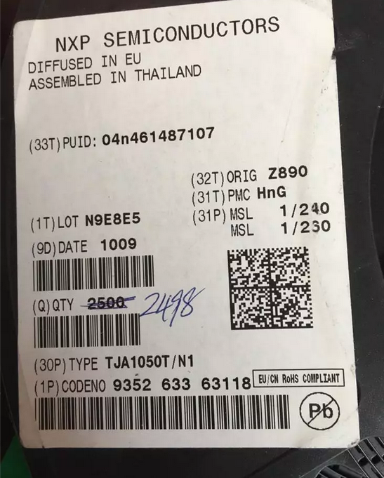 TJA1050T/N1 NXP CAN 1MBd Silent 5V Automotive 8-Pin