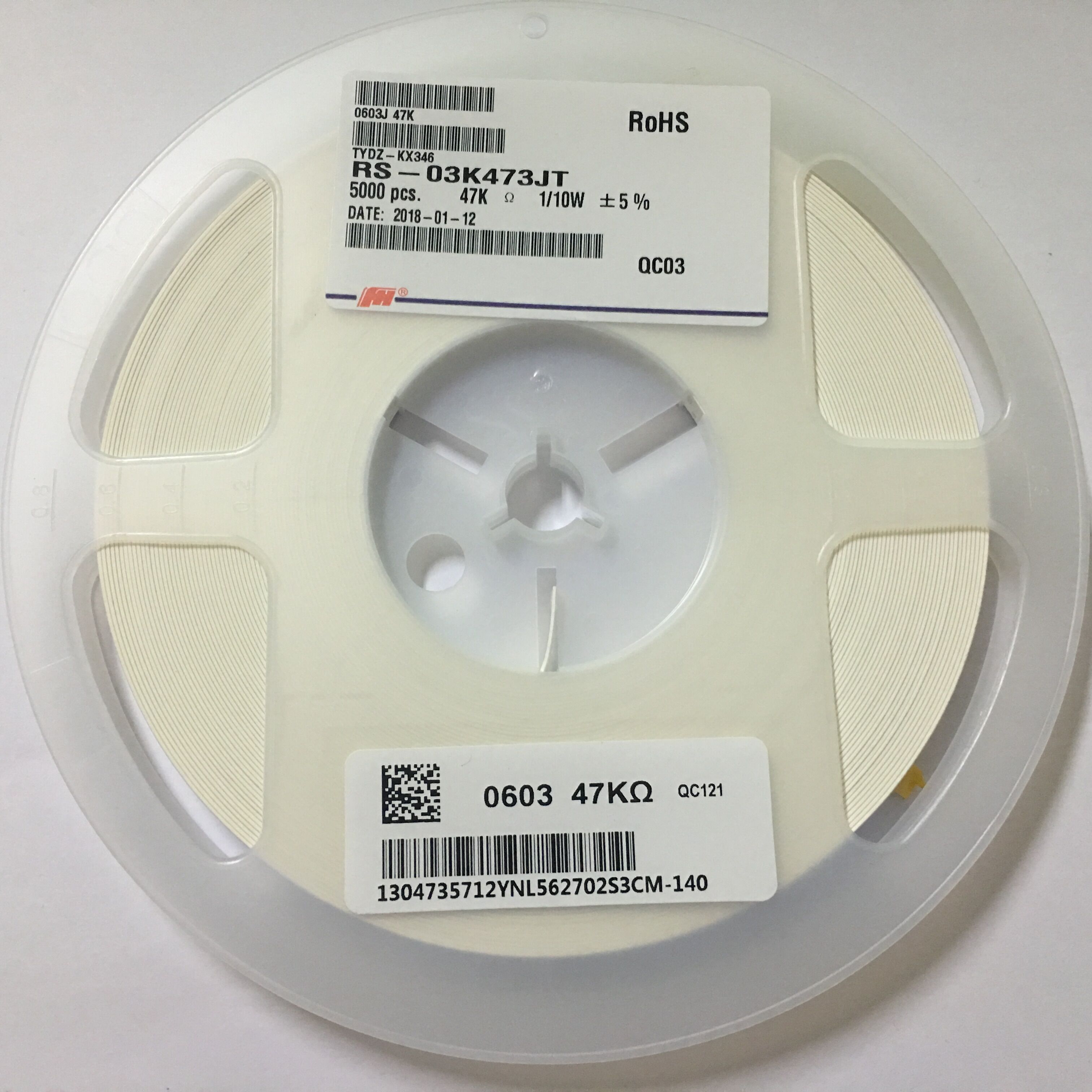 Samsung Electro-Mechanics RC1608J473CS RES SMD 47K OHM 5% 1/10W 0603