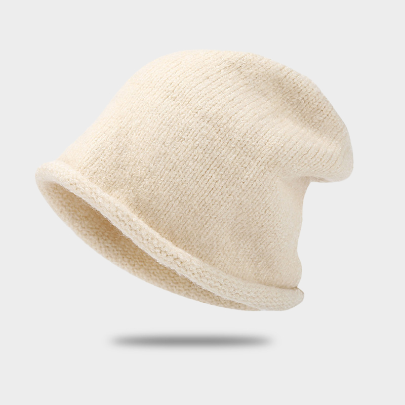 Winter and Autumn Hat with Rolled Brim for Warmth and protection Fashionable Knitted Hat