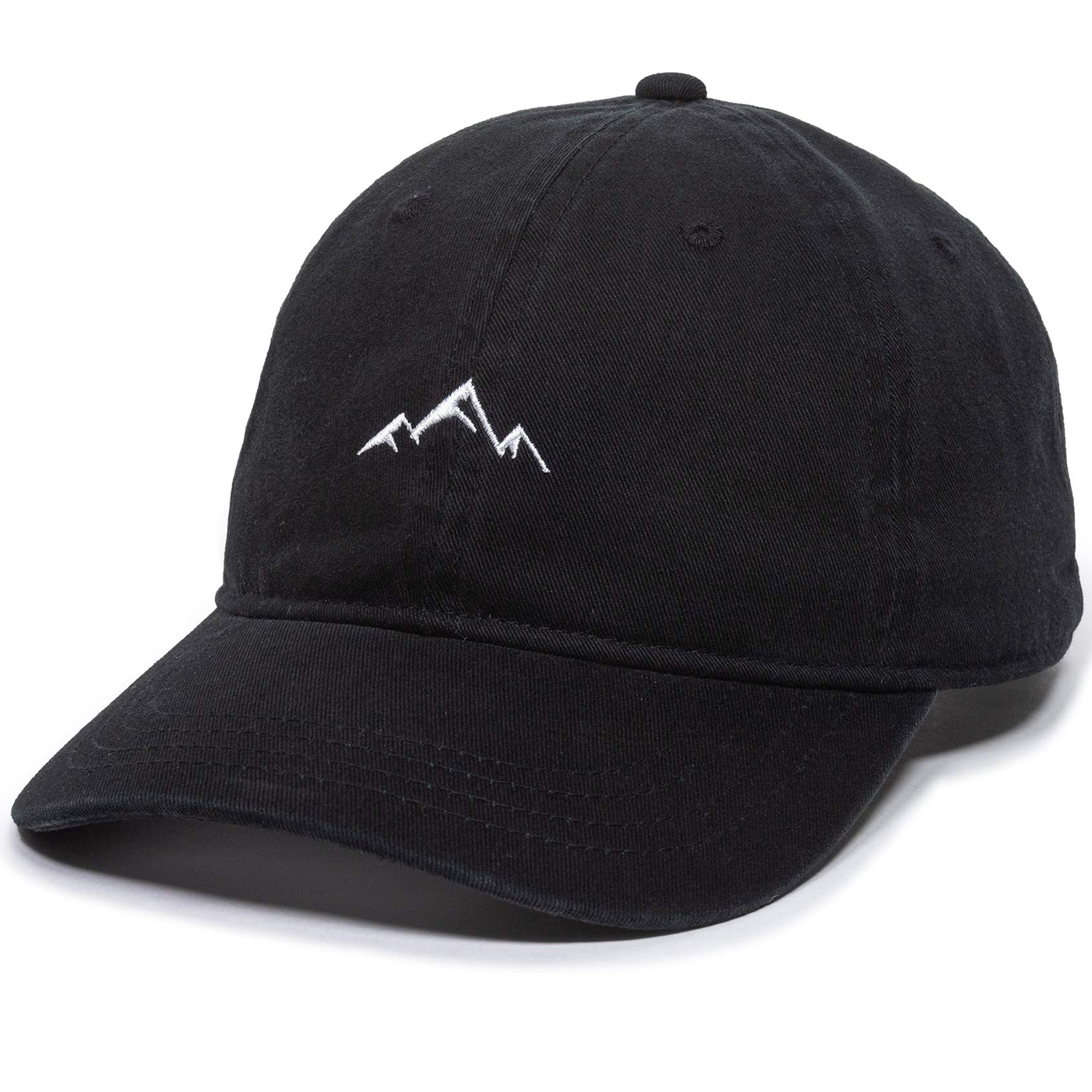 Customized Unstructured Soft Cotton Baseball Cap with Mountain Embroidery Exercise Cap