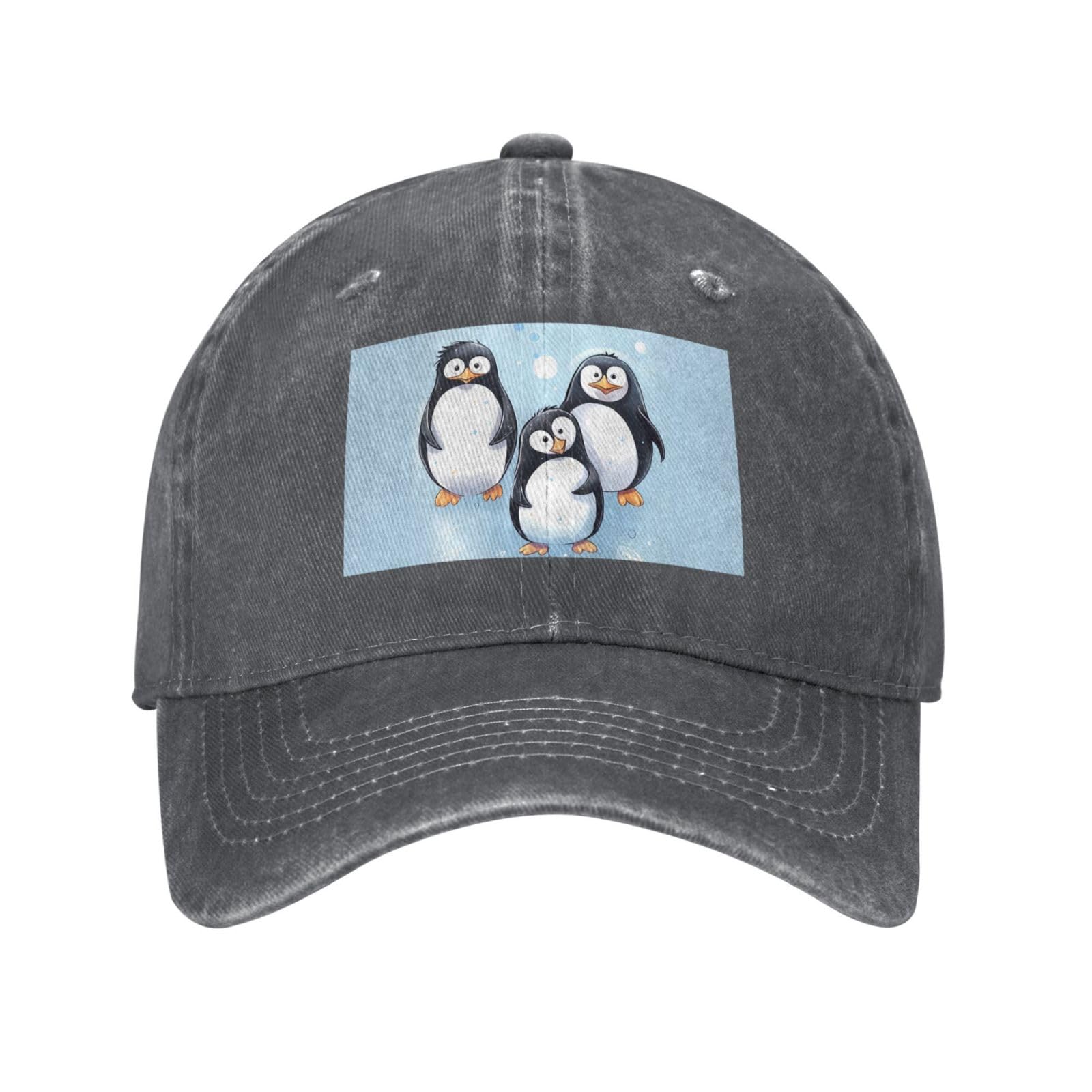 Adjustable Cotton Trucker Hat Classic Low Profile Golf Dad Hat with Cute Penguins Design for Men