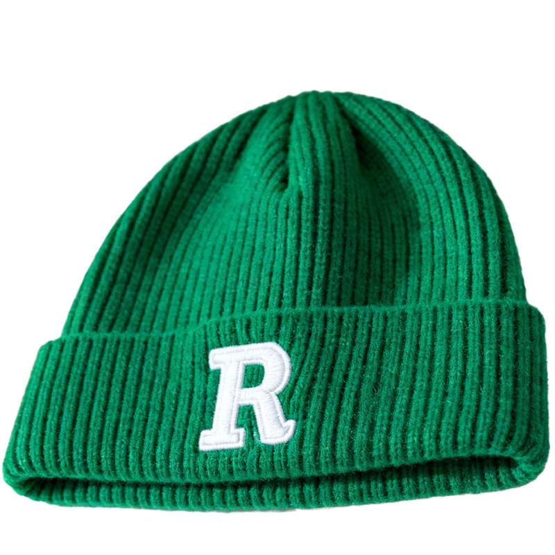 Custom Women's Embroidered Wool Warm Ribbed Winter Knitted Hats