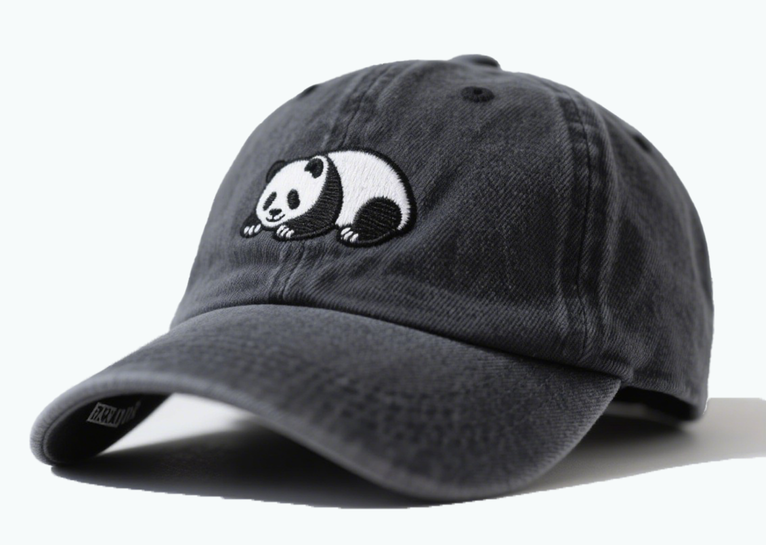 Women's Cute Little Panda Embroidered Adjustable Cotton Denim Baseball Cap