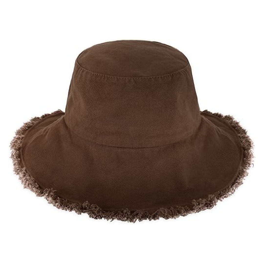 Unisex Custom Trendy Washed Cotton Bucket Hats Floppy Wide Brim Boonie for Summer Beach Outdoor Frayed Headwear for Casual Wear