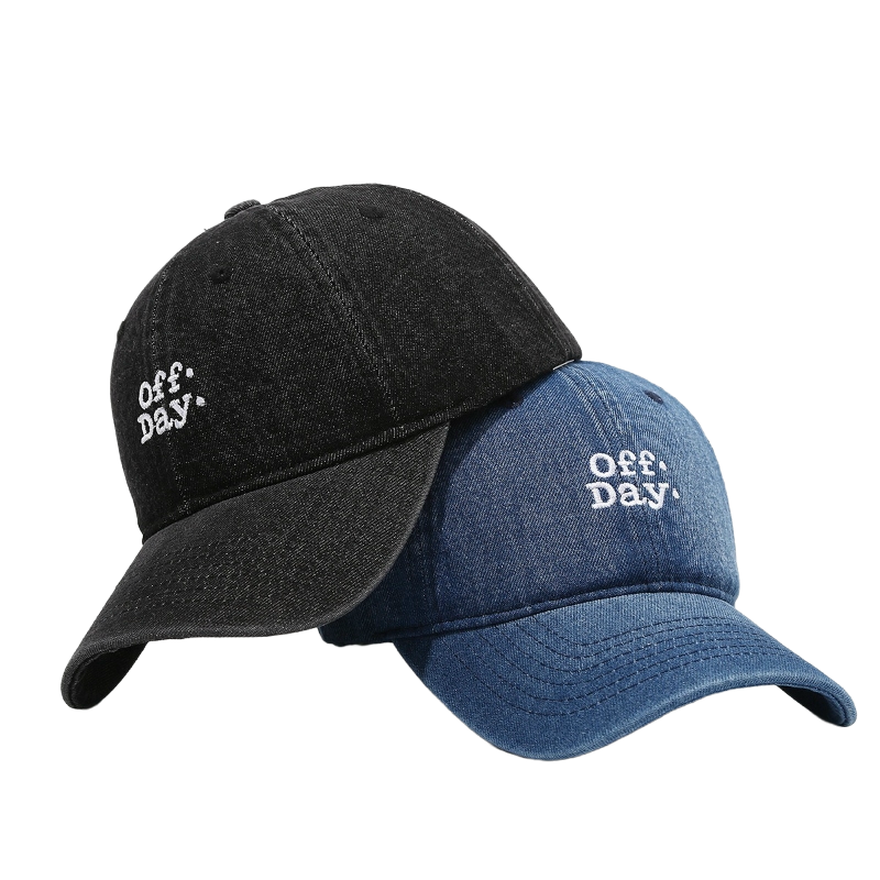 Custom Logo Embroidery Letter 2025 Sporty 6-Panel Denim Baseball Caps Common Fabric Feature