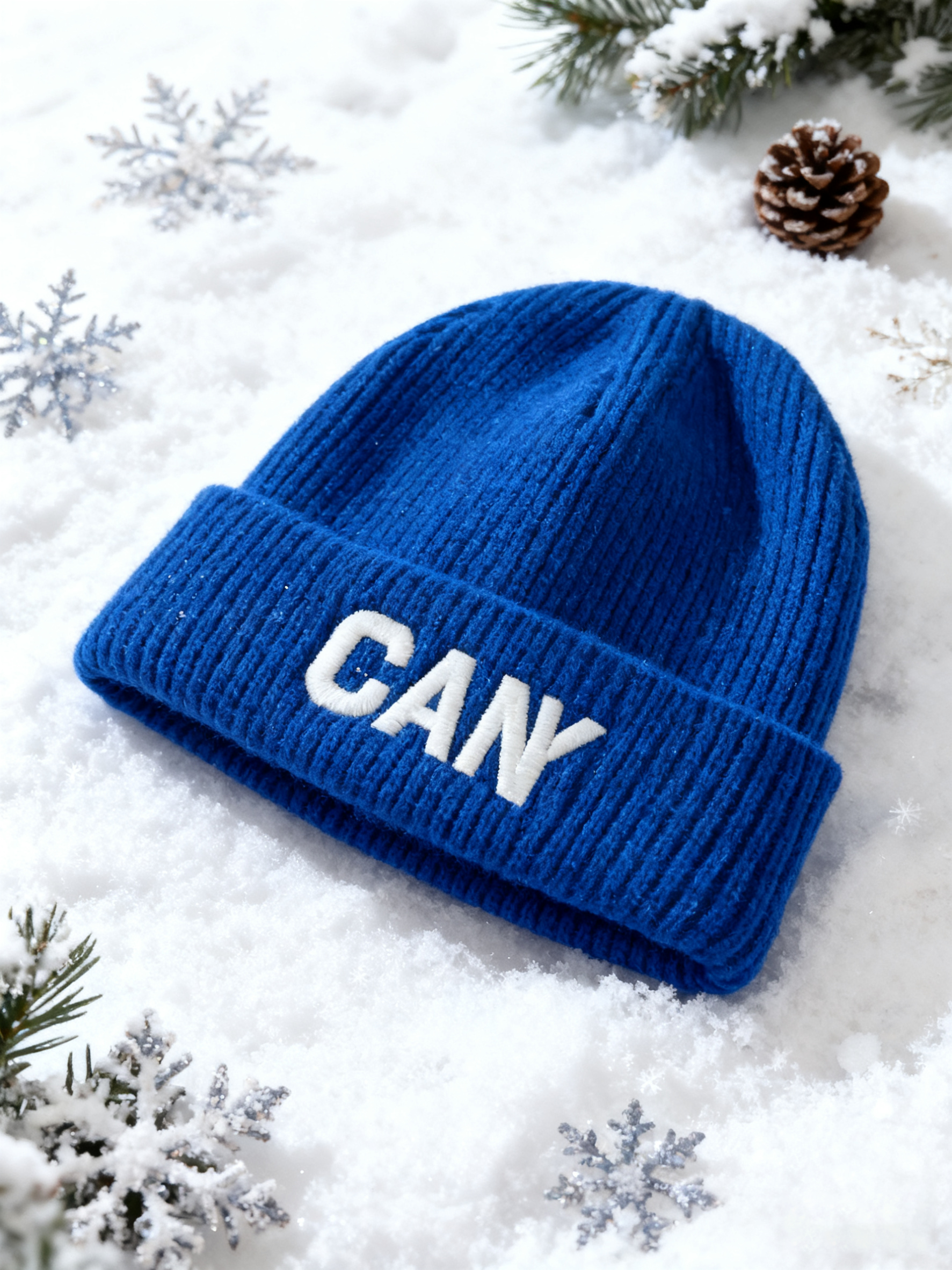 Custom Women's Embroidered Wool Warm Ribbed Winter Knitted Hats