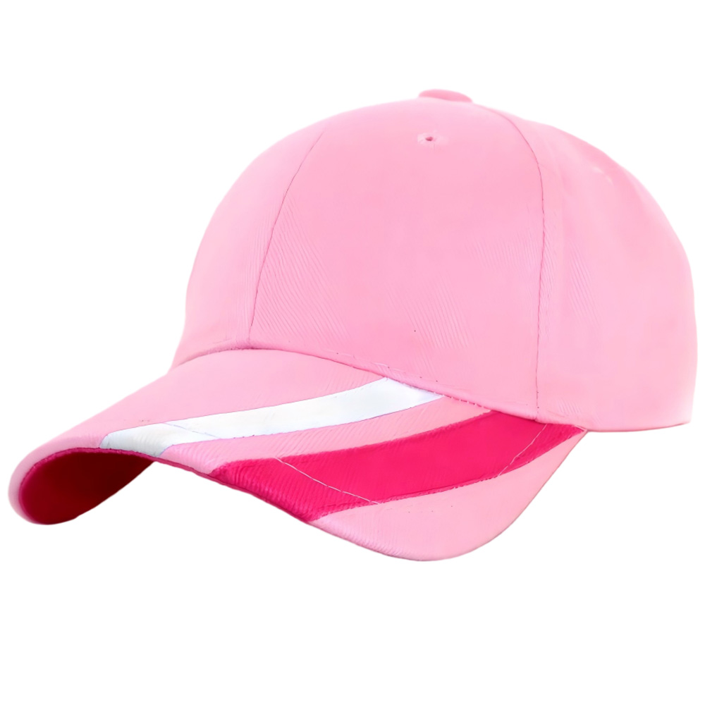 Light Pink Contrast Stripe Baseball Cap for Unisex Cotton Twill Adjustable Strap for Outdoor Sport Travel Daily Wear Custom Logo