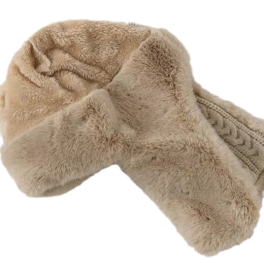 Wool Winter Ear-Protection Ski Winter Hat-Warm Padded Thick Machine Embroidery Cap for Outdoor & Daily Use