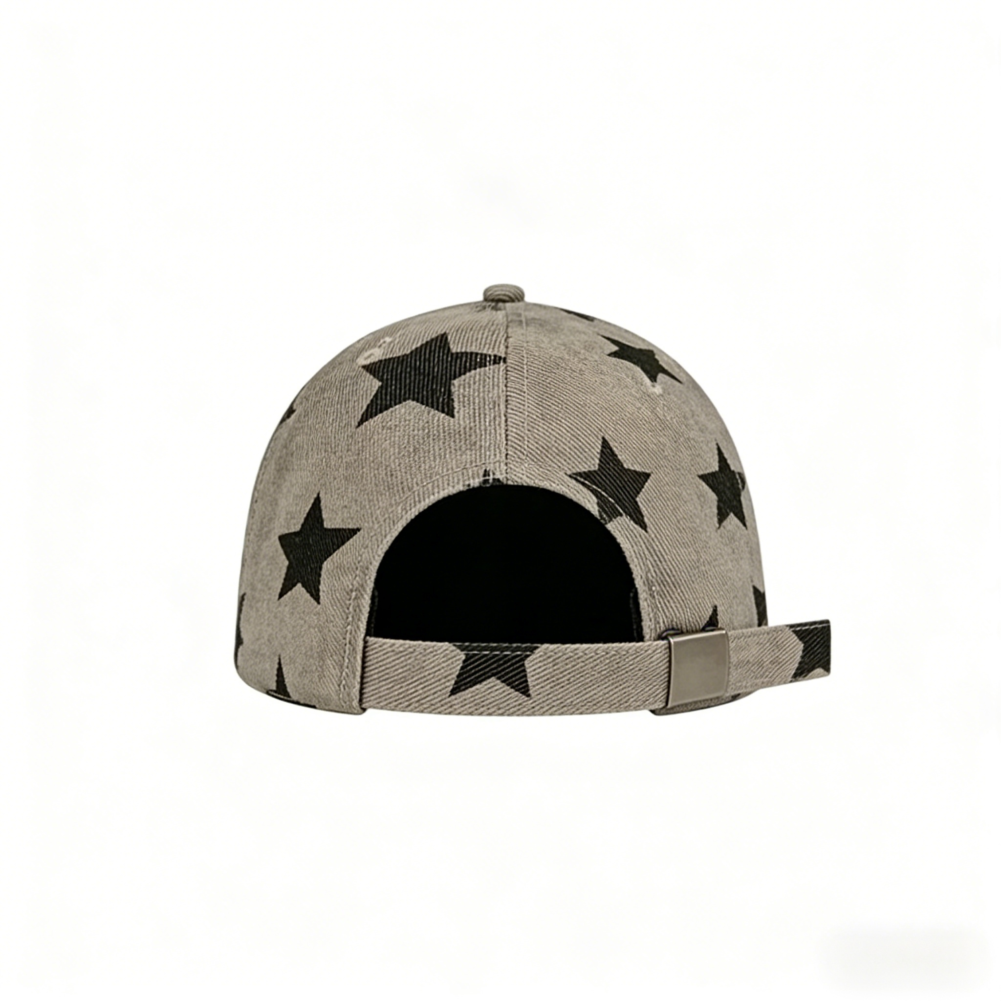 Distressed Washed Twill Dobby Star Print Denim Baseball Cap Unisex Vintage Dad Hat Common for Spring Autumn Streetwear