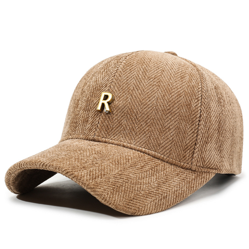 New Style Street Baseball Cap Simple Metal R logo for Outdoor Leisure and Sports Dad Hat