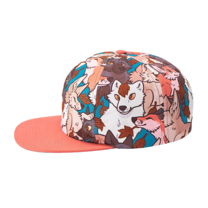 Custom 5 Panel Flat Brim Snapback Cap Vintage Hip Hop Casual Cute Animal Print Gorra Men Women Logo Fashionable Outdoor Wear