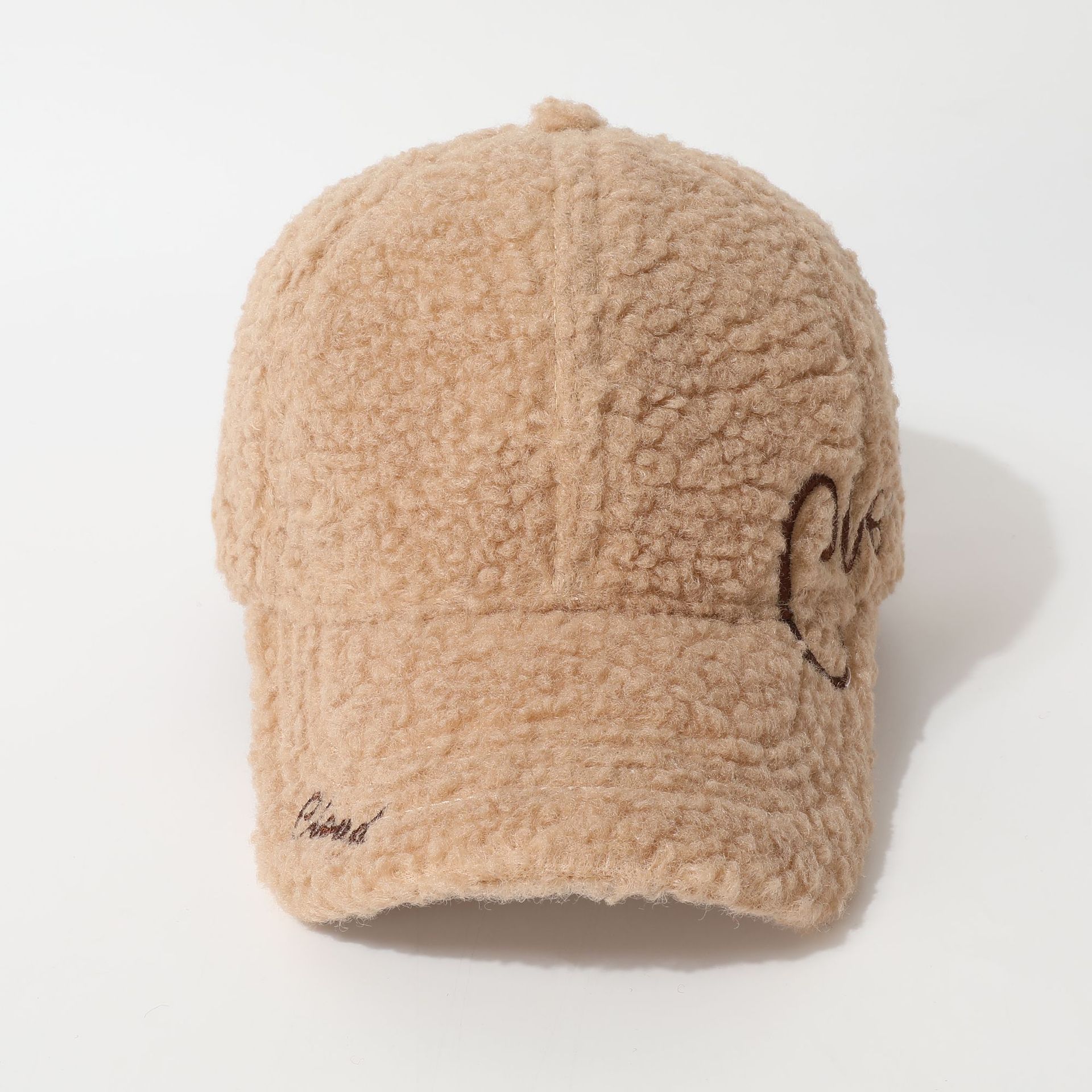 Customized 6-panel Plush Unisex Beanie Baseball Cap Large Brim. New Autumn-winter Style Featuring Warmth Insulation