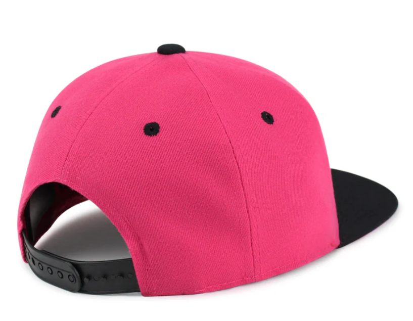 High Quality 6Panel Baseball Cap Pink Black Embroidery Custom Embroidered Structured Snapback Hat for Unisex Fashion Adjustable