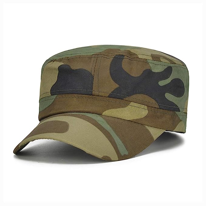 High Quality Camouflage  Custom Logo Flat Top Cap