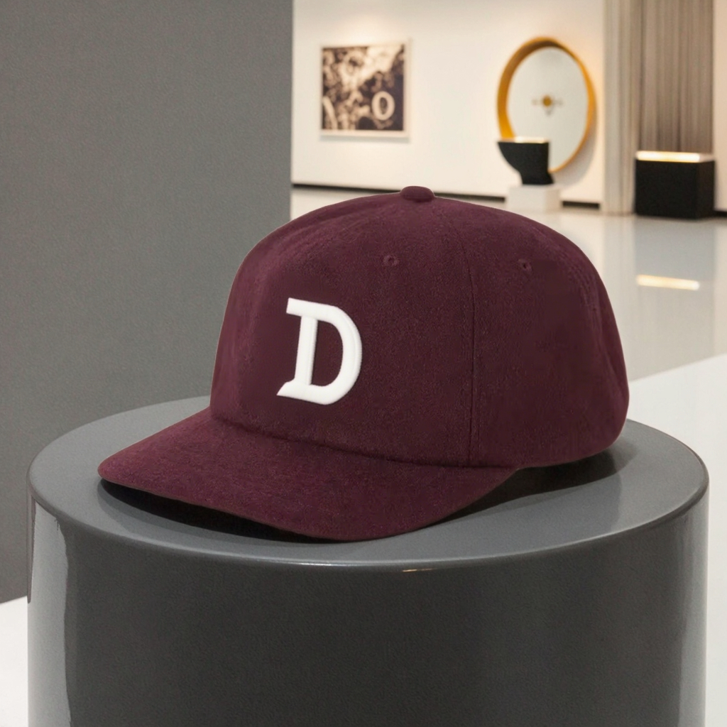 Hot Sale 6-Panel Unstructured Micro-Curved Wool Baseball Cap Snapback Caps