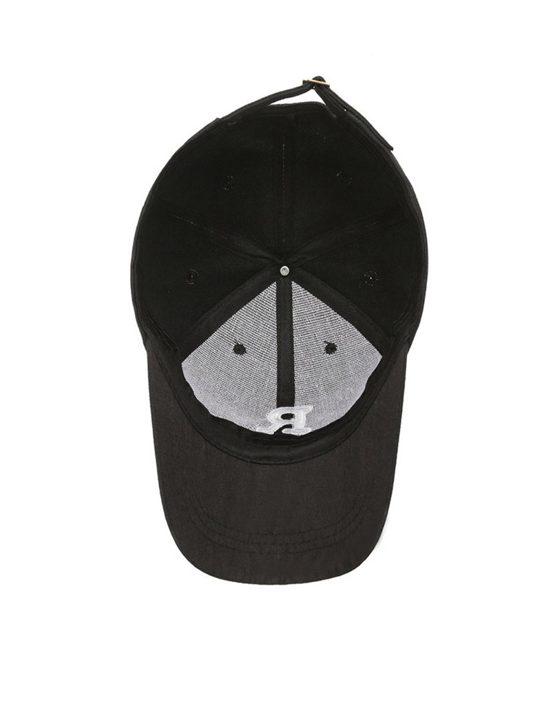 Baseball Cap with Letter Logo Hard Top Autumn Sun protection and Shade Brimmed Cap 6-panel Baseball Cap