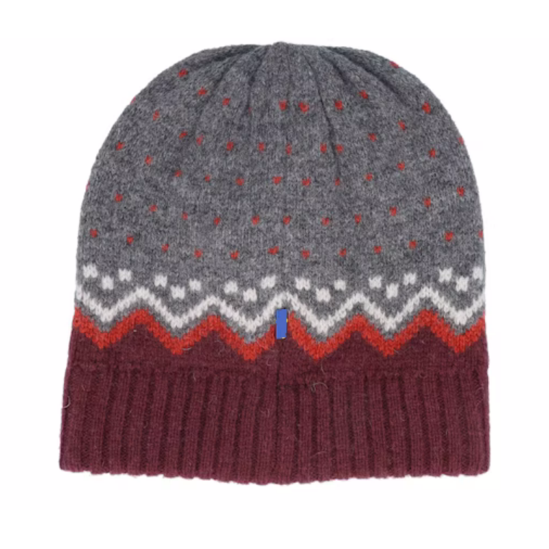 Wholesale 100% Wool Dark Garnet Beanie Warm Knit Skull Cap Soft Cuff Beanie Custom Logo Daily Winter Hats for Women Men