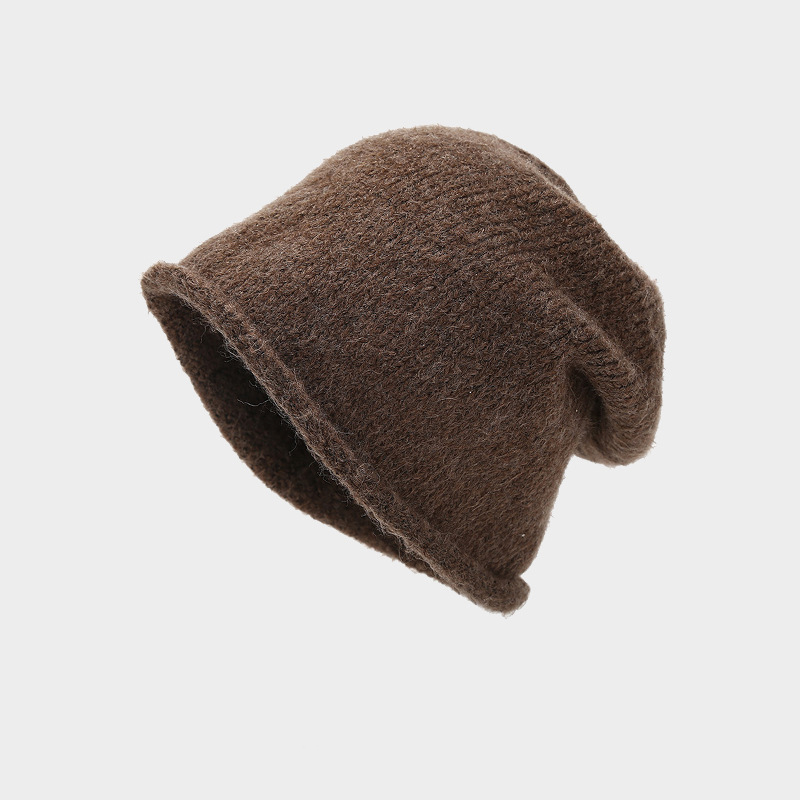 Winter and Autumn Hat with Rolled Brim for Warmth and protection Fashionable Knitted Hat