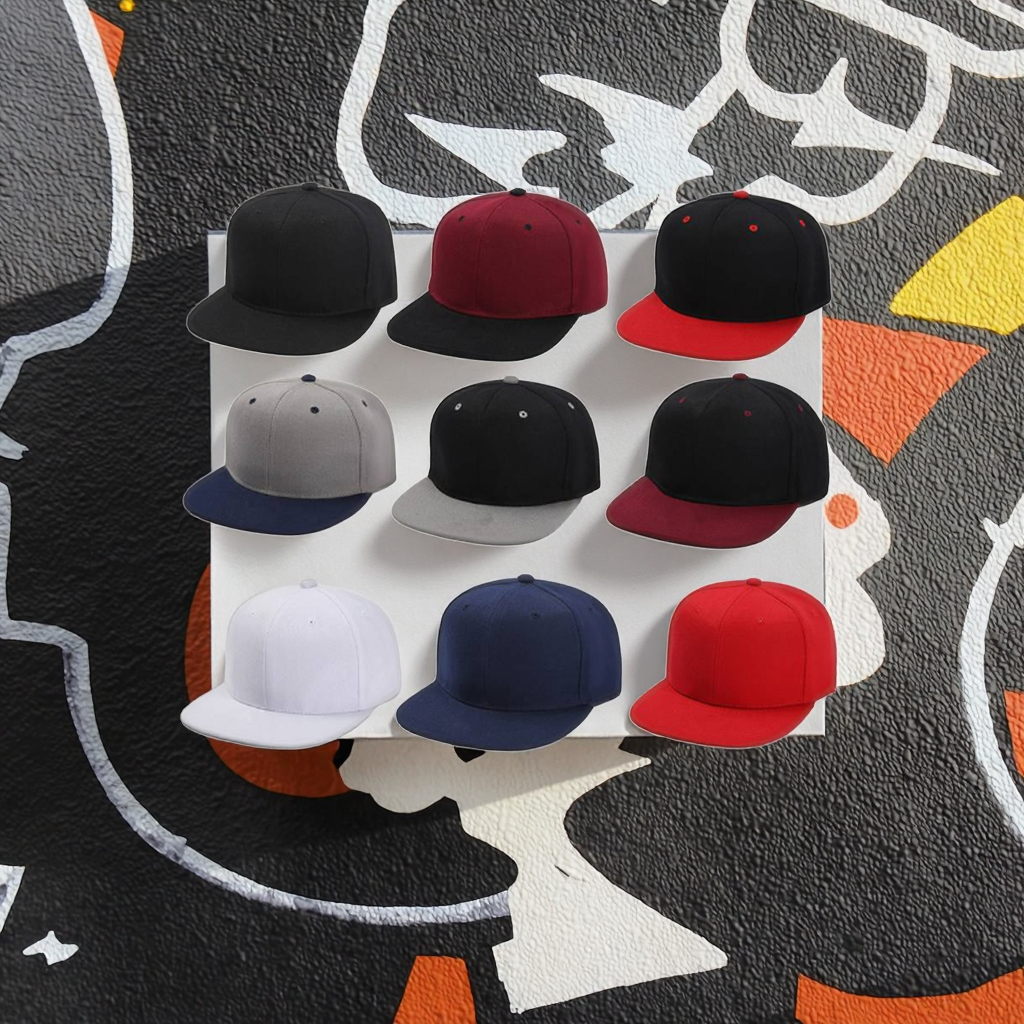 Unisex High Quality 6-Panel Cotton Flat Brim Snapback Caps Custom Two-Tone Color Embroidery Denim Hip Hop Sports Performances