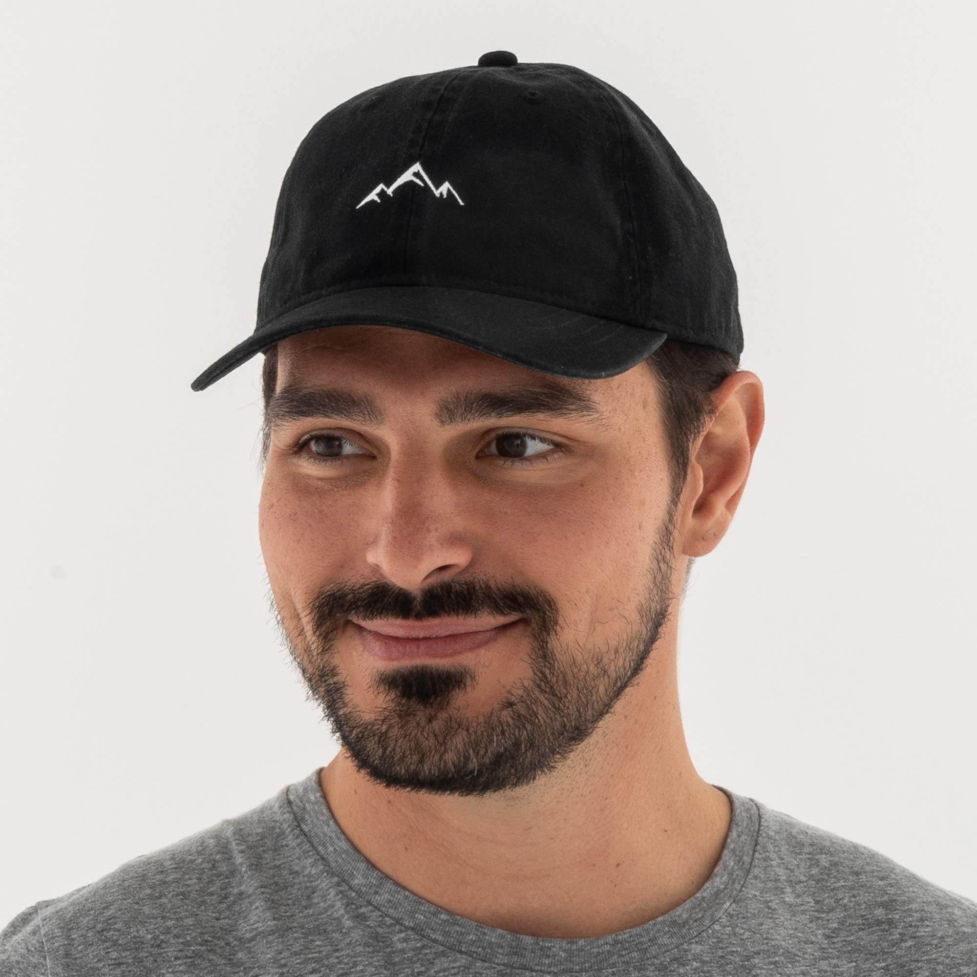 Customized Unstructured Soft Cotton Baseball Cap with Mountain Embroidery Exercise Cap