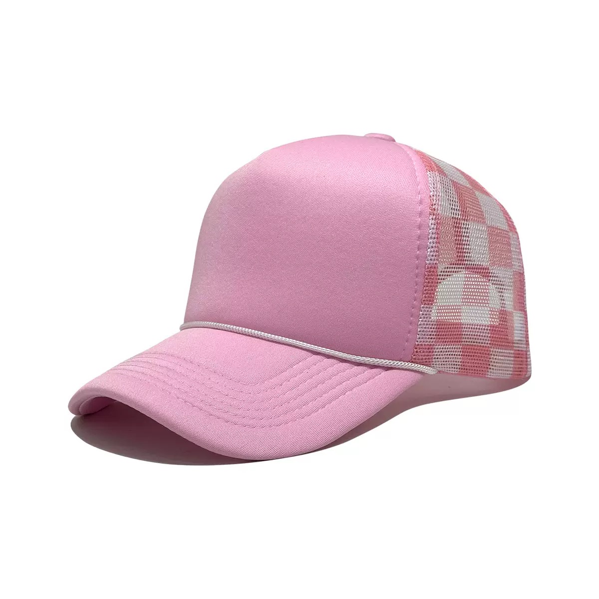 New Plaid Trucker Mesh Baseball Cap with Drawstring 100% Cotton Unisex Sports Outdoor Casual American Style