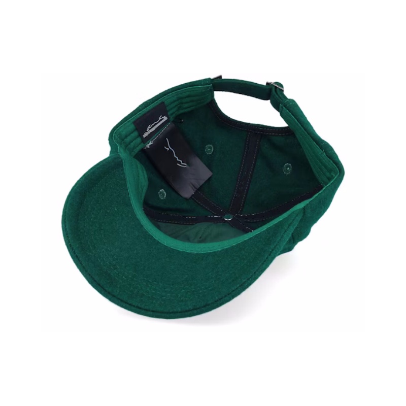 Custom Hats High Guality College Signature Wool Blend Cap Dusty Green Baseball Caps Wholesale Custom Logo Wool Dad Caps Design