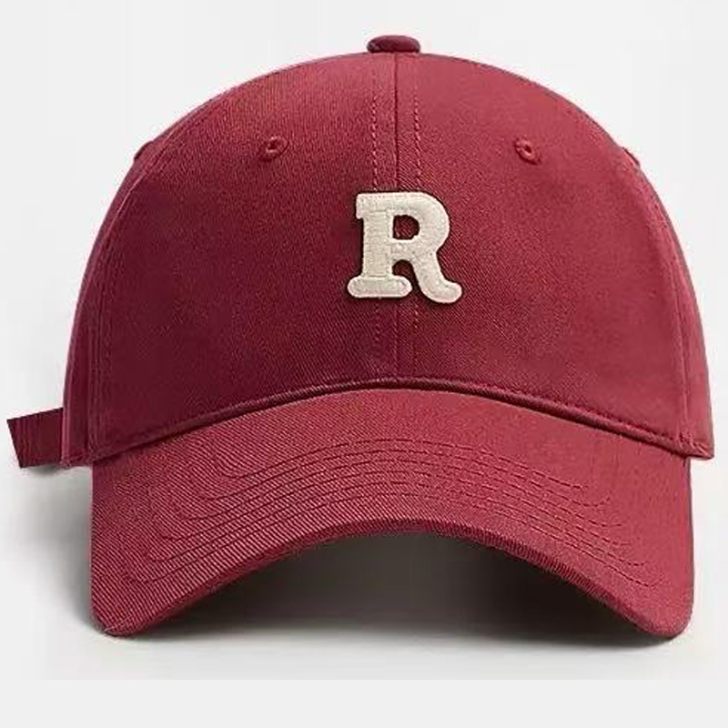 Fall/Winter Men's and Women's Fashion Retro R Letter Embroidered Baseball Cap for Outdoor Sports and Travel Baseball Cap