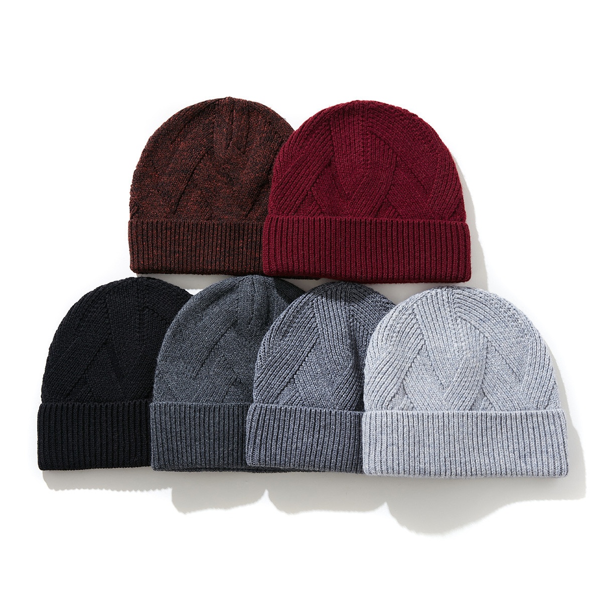 Wholesale Good Quality 100% Wool Winter Soft Beanie Cap Warm Knitted Hat