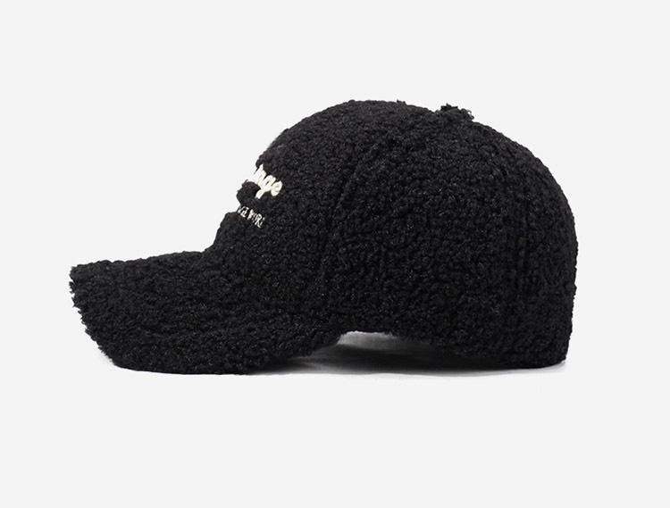 New Winter and Autumn 6-Panel Baseball Cap for Ladies-Letter Pattern Thick Warm Fashionable Street Wear