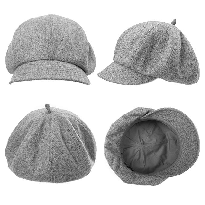 Custom Cute Vintage Newsboy Hat Cap Tweed Wool Winter Beret Hats for Ladies