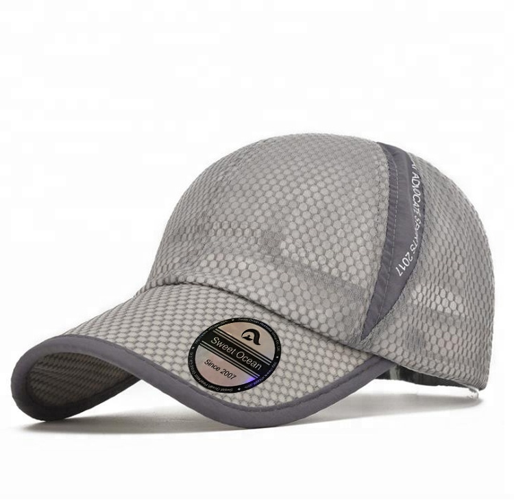 Custom High Quality Dry Fit Running Cap 6 Panel Oxford Polyester Mesh Waterproof Breathable Flat Stylish Sporty Design Letter