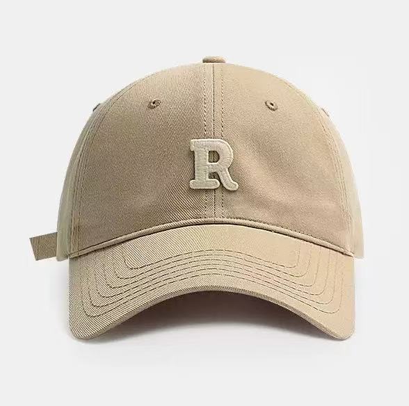 Fall/Winter Men's and Women's Fashion Retro R Letter Embroidered Baseball Cap for Outdoor Sports and Travel Baseball Cap