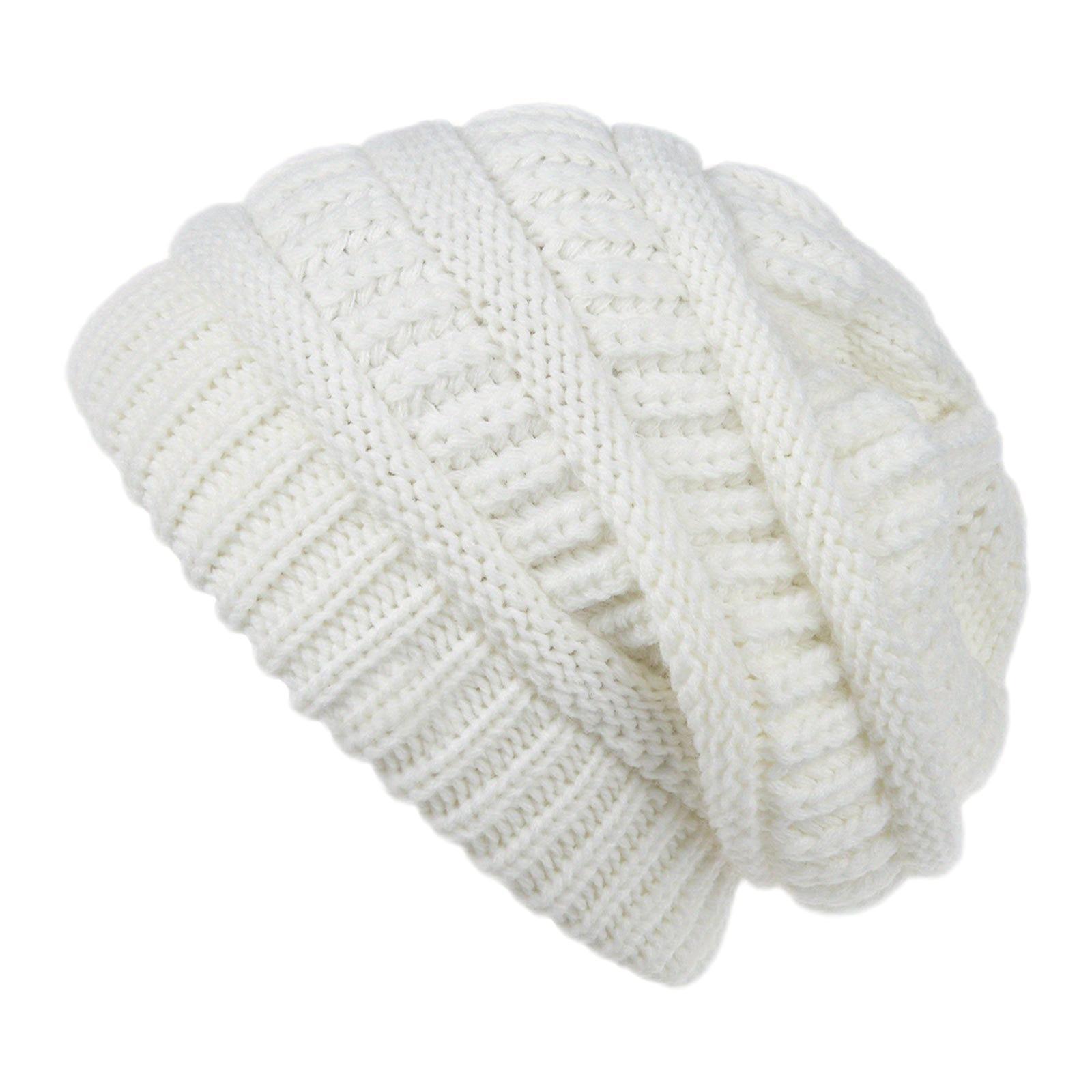 Thick Soft and Elastic Knitted Hat with No Brim Skull Cap for Adults Ski Hat Cold Cap