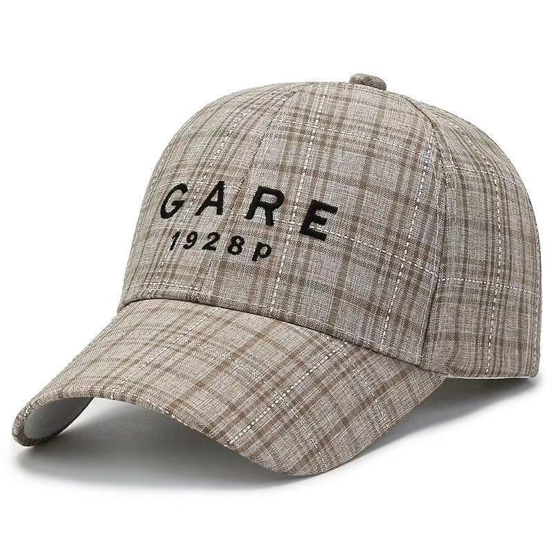 Baseball Cap 2026 New Style Fashionable Checkered Letter Embroidery Summer Sun protection Hat for Women Sunshade Hat