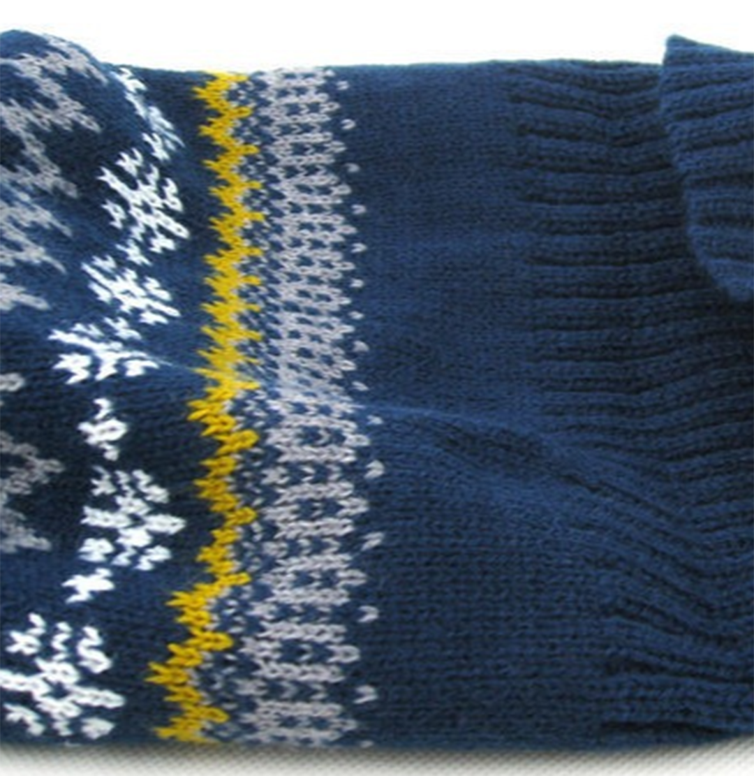 Classic Pattern Design Stretchy Knit Pom Beanie Winter Hats Soft Warm for Men Women Lightweight Stylish Unisex Cuffed Beanies