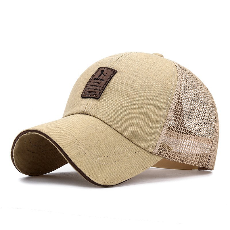 Custom Cotton Structured Master Baseball Cap Breathable Mesh Embossed Pu Leather logo Sport Running Trucker Hat