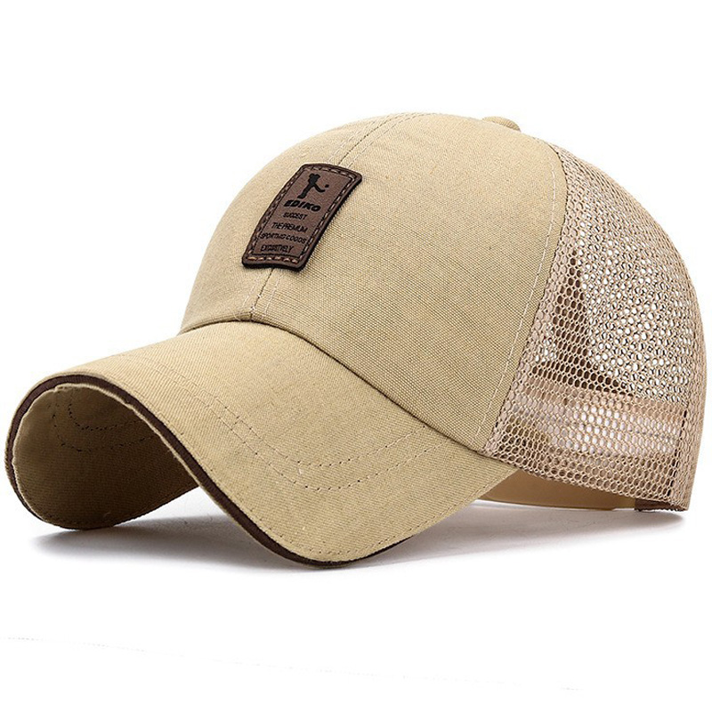 Custom Cotton Structured Master Baseball Cap Breathable Mesh Embossed Pu Leather logo Sport Running Trucker Hat