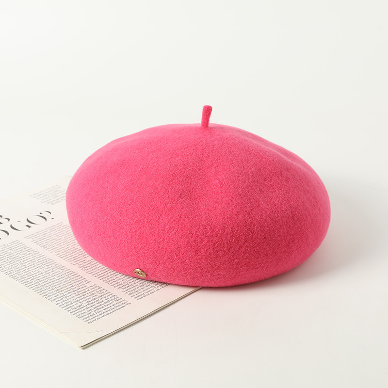 2025 Autumn/Winter New Style Artistic Retro Painter Hat Woolen French Style Ladies Warm Beanie Hat