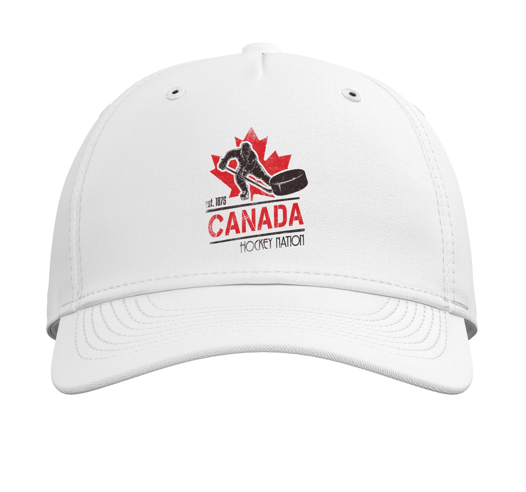 Canadian Ice Hockey Retro Sports Canada 6-Panel Adjustable Cotton Baseball Hat Sublimation Print Cartoon Patterns Unisex Adult