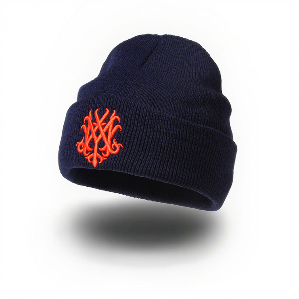 New Knit Hat with Embroidered Wolf Pattern Pullover Cap Street Hip-hop Style Cold Hat, Warm Hat