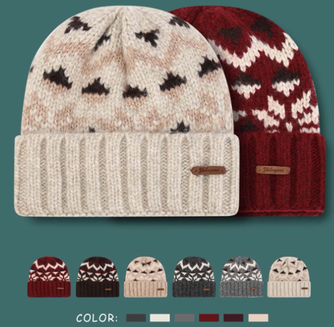 Unisex Lightweight Winter Beanie with Pom Knit Classic Pattern Soft Warm Cuffed Beanies for Men Women Beach Travel