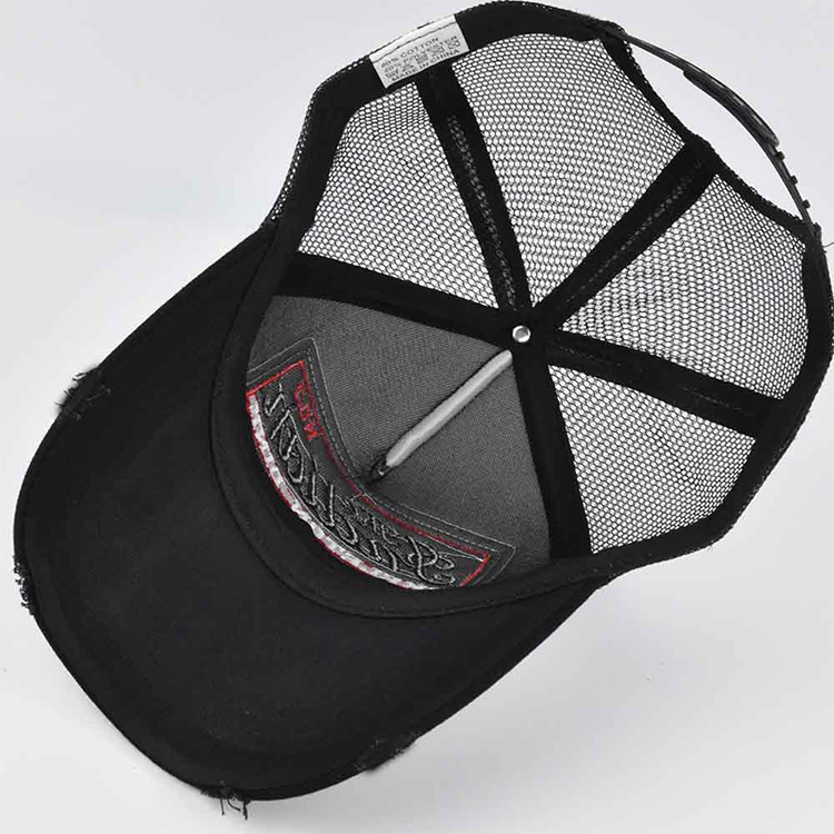 3D Embroidered Custom Logo Hip Hop Unisex Adjustable 5-Panel Mesh Trucker Cap with Breathable Fabric
