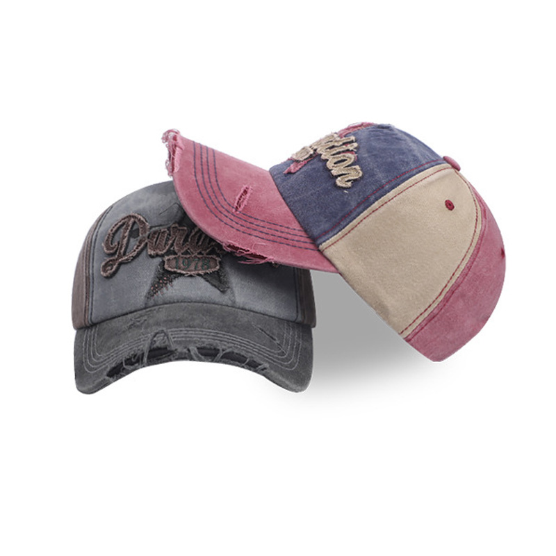 2026 New Design Embroidered Baseball Cap Trendy Retro Washed Sun Protection Hat for Both Men and Women