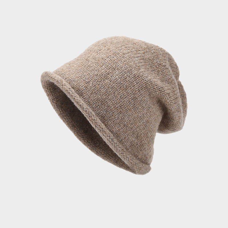 Winter and Autumn Hat with Rolled Brim for Warmth and protection Fashionable Knitted Hat